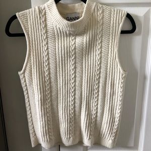 Ganni Sleeveless Cable Sweater